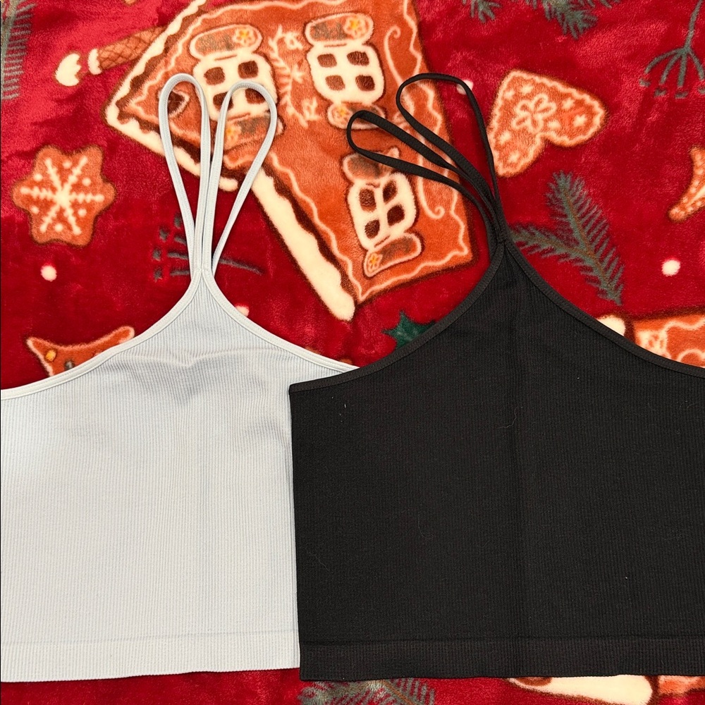 Black and Light Blue Crop Tops